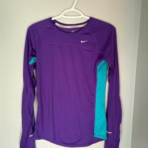 Nike Purple and Blue Fitted Jersey T-Shirt